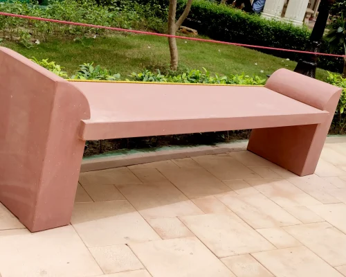 Agra-Red-Sandstone-Bench